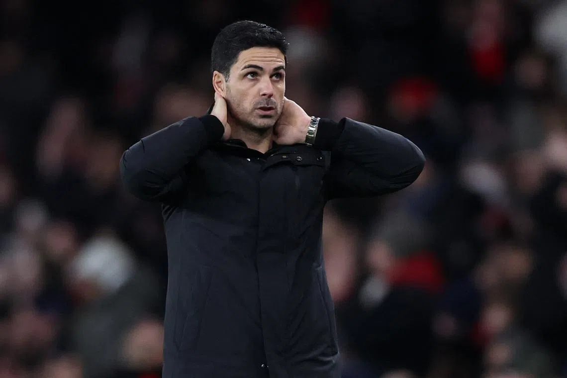 Soccer Football - Premier League - Arsenal v Aston Villa - Emirates Stadium, London, Britain - December 30, 2025 Arsenal manager Mikel Arteta REUTERS/David Klein