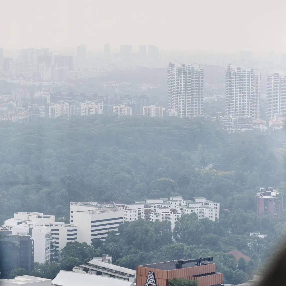Hazy conditions seen from Orchard on Sept 18 at 5.10 pm.