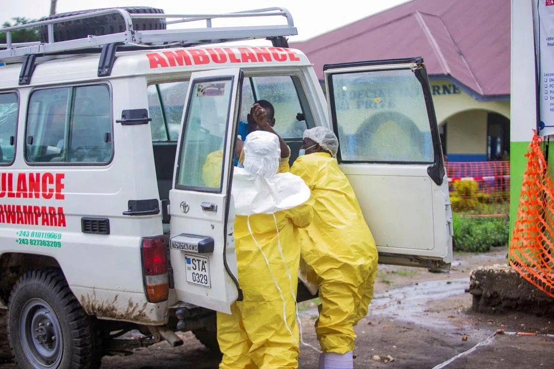 A humanitarian worker who had travelled to Congo, where an outbreak began in May, tested positive for the virus.
