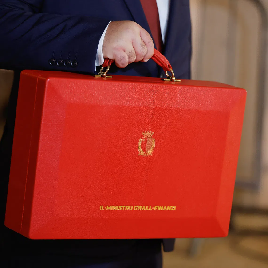 Malta's Finance Minister Clyde Caruana arrives to present the government's 2026 budget speech at Parliament House in Valletta, Malta, October 27, 2025. REUTERS/Darrin Zammit Lupi