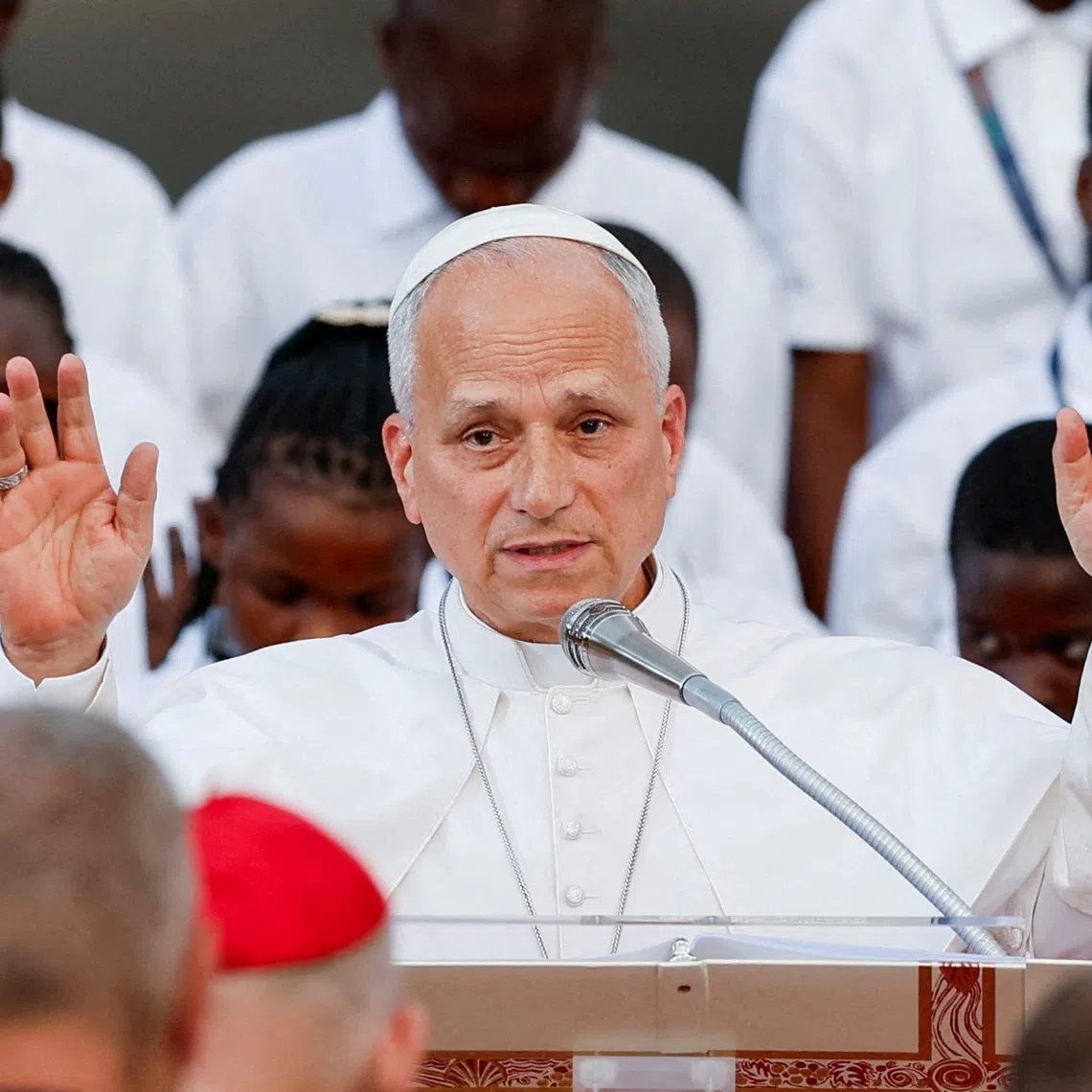 FILE PHOTO: Pope Leo attends the \"Canticle of Peace\" event as part of the celebrations marking 800 years since the death of St. Francis of Assisi, in Castel Gandolfo, Italy, July 29, 2026. REUTERS/Remo Casilli/File Photo