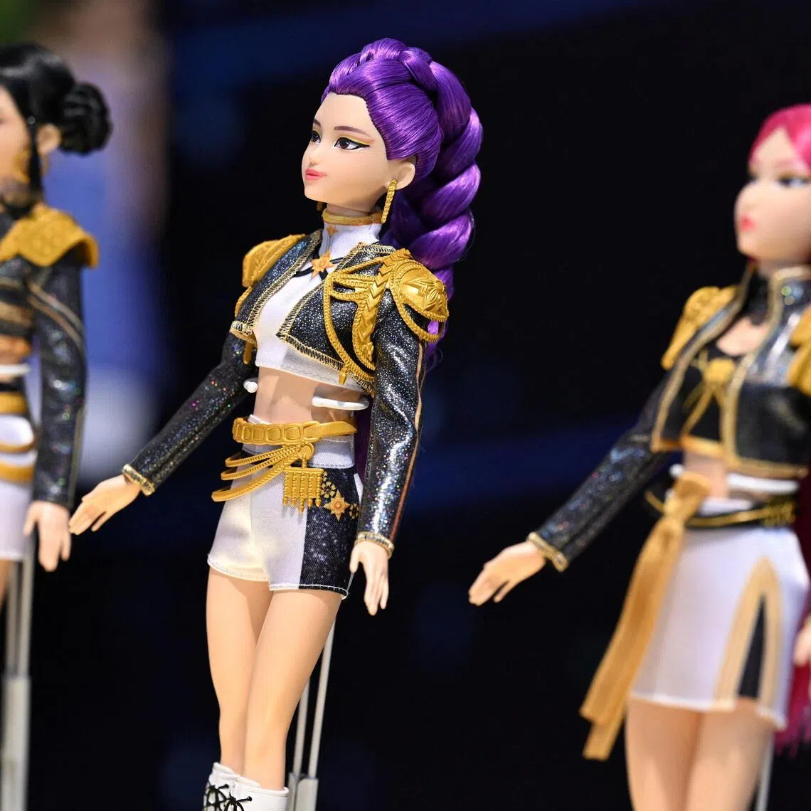 Figures from the KPop Demon Hunters toy series are on display at Mattel's booth at the Nuremberg Toy Fair in Nuremberg, Germany, on Jan 26.