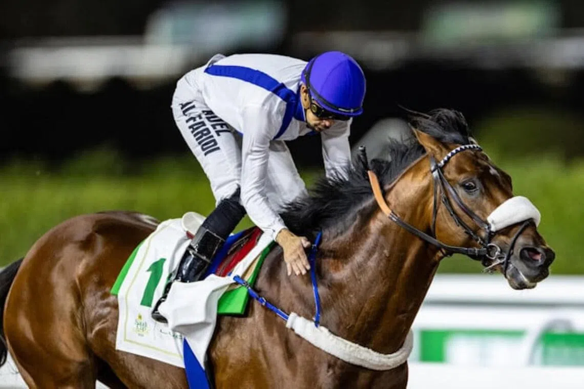 saudiprev22 - The Nicolas Bachalard-trained Scotland Yard (Adel Alfouraidi) winning the Tuwaiq Cup (1,800m) on Saudi Cup day on Feb 21.
