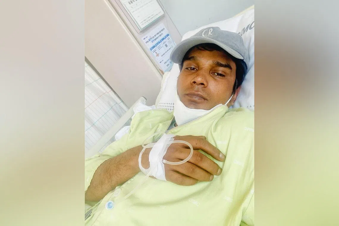 Bangladesh national Ajit Roy was diagnosed with interstitial lung disease eight months after he started work at a South Korean agricultural machinery factory where his duty was to grind down metal parts.