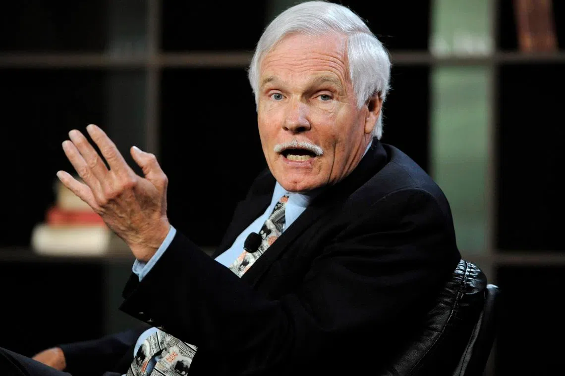 Turner Enterprises Inc. Chairman Ted Turner participates in the \"Ted Turner and T. Boone Pickens on America's Energy Future\" panel at the 2010 Milken Institute Global Conference in Beverly Hills, California April 26, 2010. REUTERS/Phil McCarten/File Photo