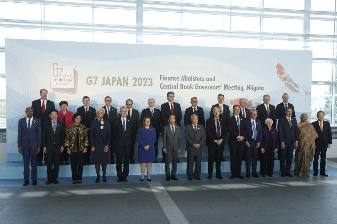 The G-7 comprises Britain, Canada, France, Germany, Italy, Japan, and the US. 