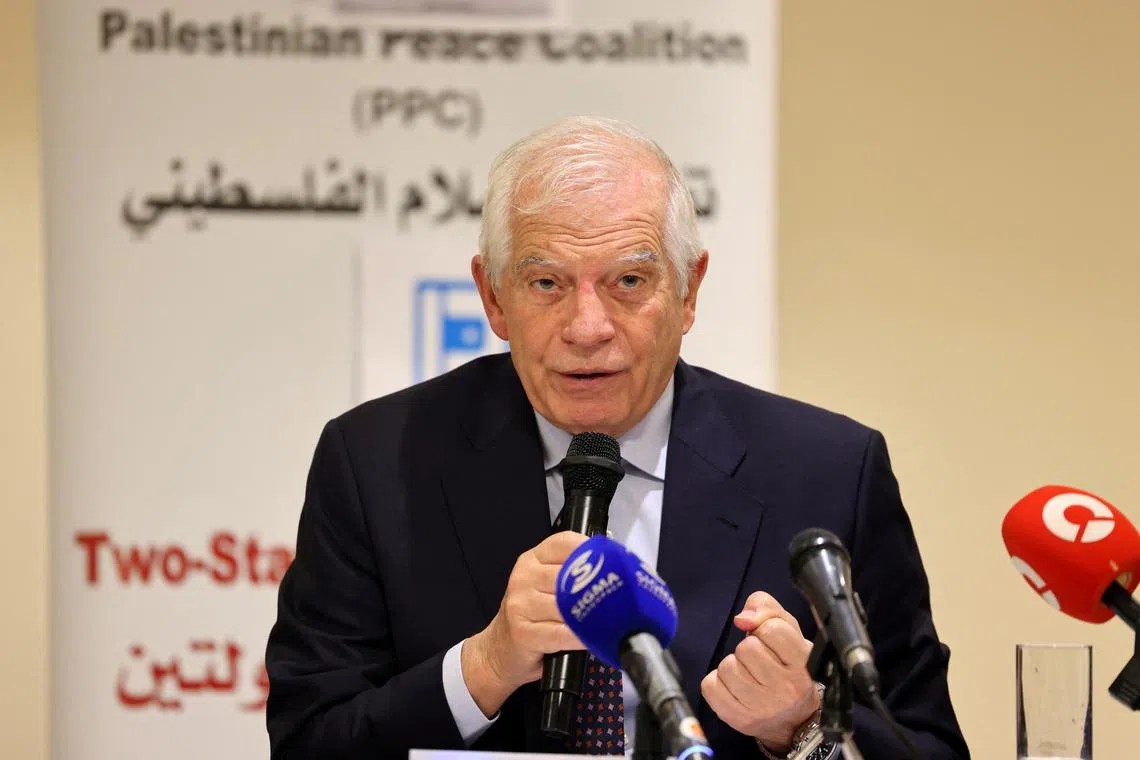High Representative of the European Union for Foreign Affairs and Security Policy Josep Borrell speaks during a conference in Nicosia, Cyprus November 23, 2024. REUTERS/Yiannis Kourtoglou