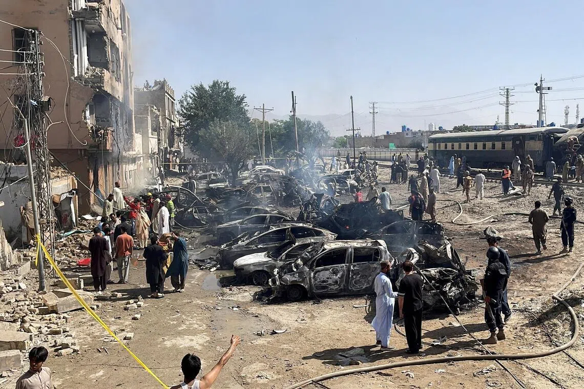 Dozens killed in blast targeting train in south-west Pakistan: Official