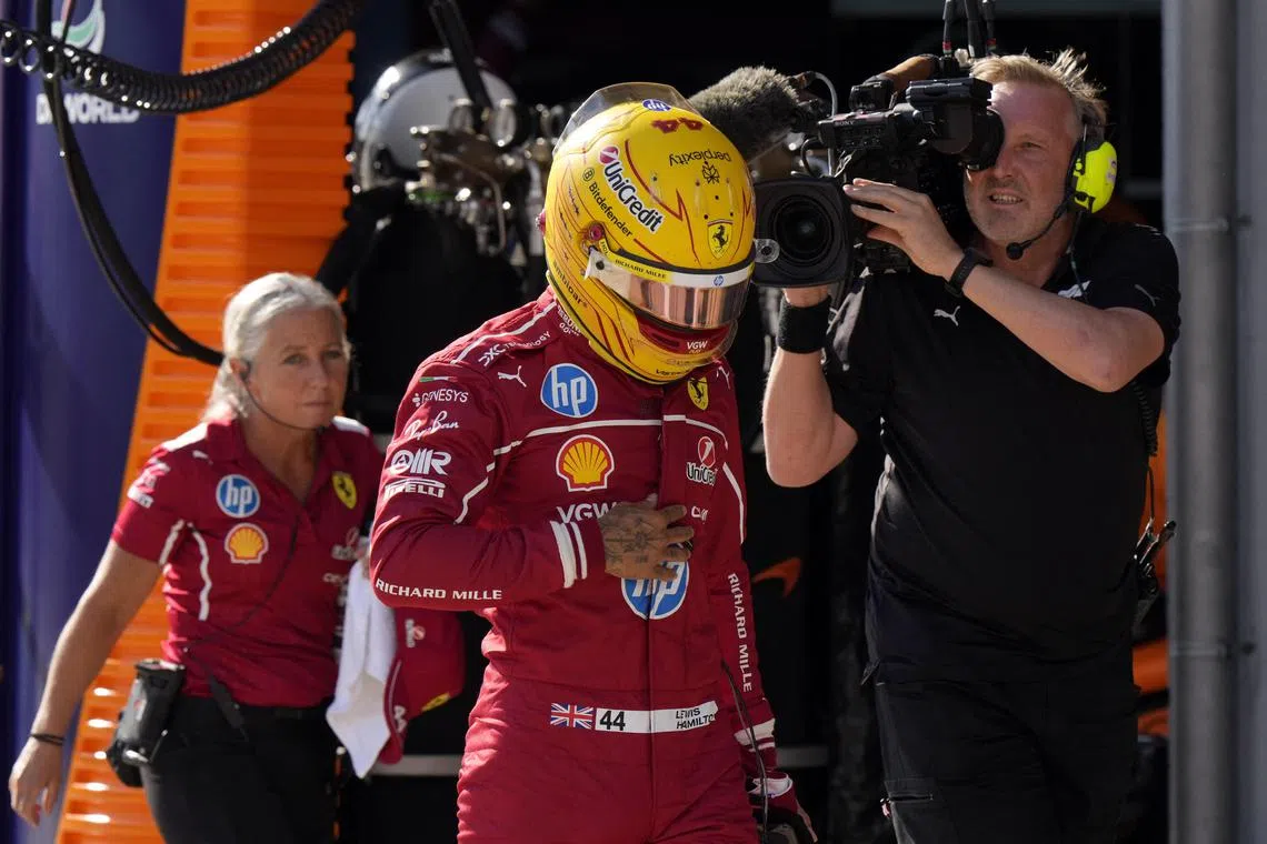 Ferrari's Lewis Hamilton after failing to qualify for Q3.