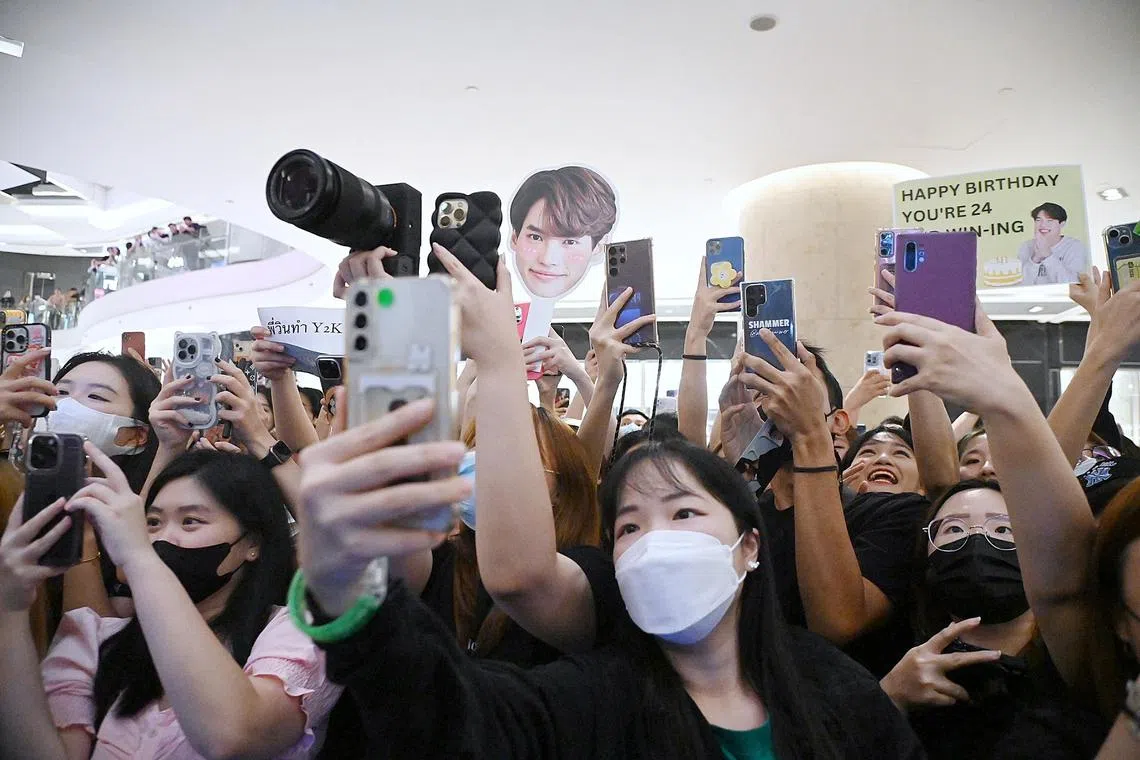 Fans go wild for Thai star Win Metawin at a Tiffany & Co pop-up event at Ion Orchard.