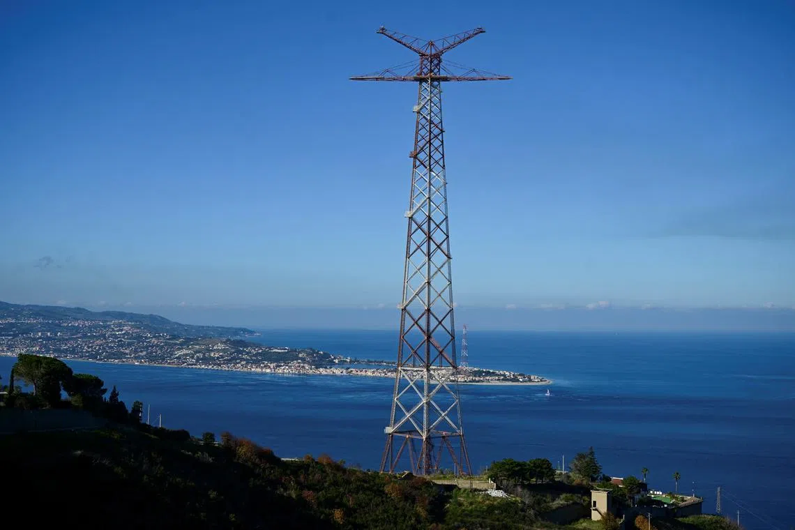 A view shows the Strait of Messina where a government project to build a bridge to connect the Italian mainland to the island of Sicily has been in the planning stages for years, as seen from the small village of Cannitello, Italy, January 2, 2025. REUTERS/Daniele Mascolo/File Photo