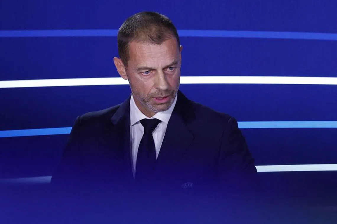 Soccer Football - UEFA Congress - Maison de la Mutualite, Paris, France - February 8, 2024 UEFA president Aleksander Ceferin during the UEFA congress REUTERS/Gonzalo Fuentes