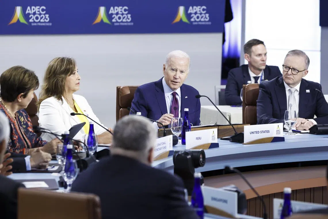 Mr Biden was addressing the final session of a two-day summit of the 21-member Asia Pacific Economic Cooperation (Apec) forum in San Francisco. 