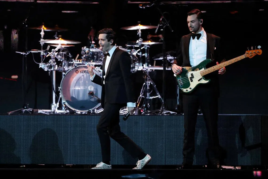 FILE PHOTO: The 1975 perform at the Brit Awards at the O2 Arena in London, Britain, February 20, 2019. REUTERS/Hannah McKay/File Photo