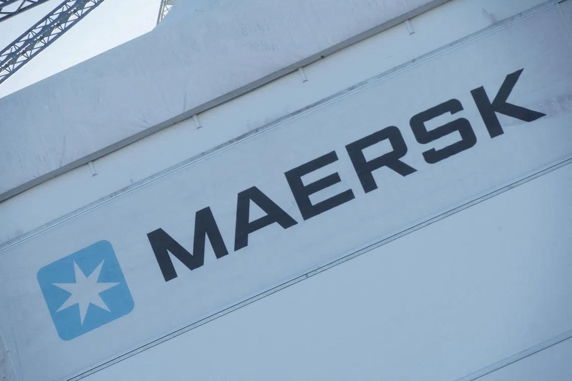 FILE PHOTO: A view of the sign for A.P. Moller-Maersk outside their offices in Copenhagen, Denmark, January 25, 2024. REUTERS/Tom Little/File Photo