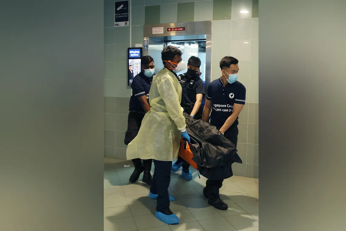 The bodies were discovered at 1.35pm on Oct 6 in a flat on the eighth floor of Block 324D Sengkang East Way.