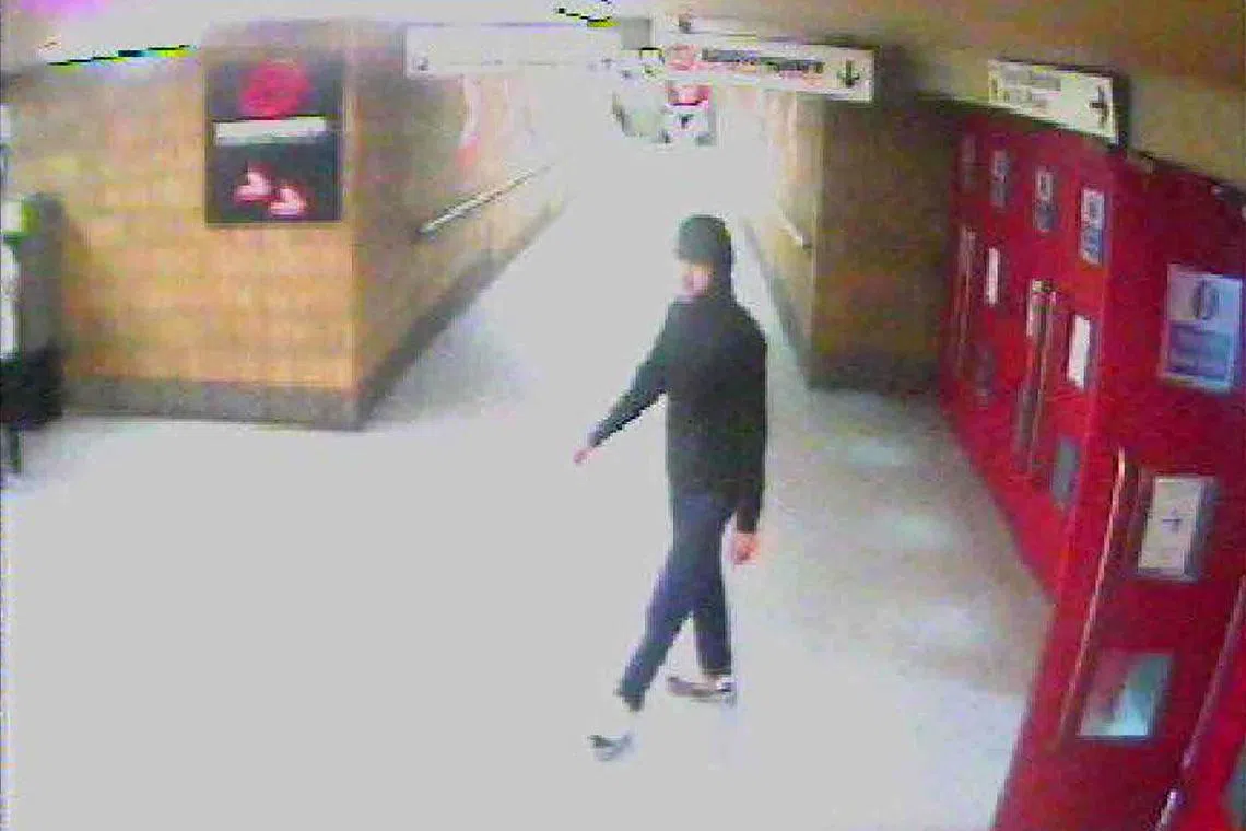 (FILES) In this file photo taken on May 21, 2017 A handout photo released by the Manchester Arena Inquiry in Manchester, northern England on September 8, 2020, shows suicide bomber Salman Abedi walking inside the Manchester Arena. - Britain's MI5 security service failed to act on two pieces of information ahead of an attack at an Ariana Grande concert in Manchester that killed 22 people in 2017, an official inquiry found on March 2, 2023. The delay in relation to one of the pieces of intelligence led to the "missing of an opportunity to take a potentially important investigative action", said inquiry chairman John Saunders in his report. (Photo by Manchester Arena Inquiry / AFP) / RESTRICTED TO EDITORIAL USE - MANDATORY CREDIT "AFP PHOTO / Manchester Arena Inquiry " - NO MARKETING - NO ADVERTISING CAMPAIGNS - DISTRIBUTED AS A SERVICE TO CLIENTS