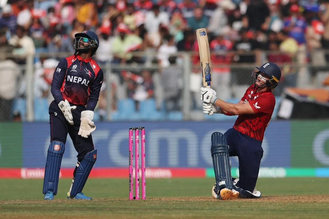 Cricket - ICC Men's T20 World Cup 2026 - Group C - England v Nepal - Wankhede Stadium, Mumbai, India - February 8, 2026 England's Jacob Bethell in action REUTERS/Francis Mascarenhas