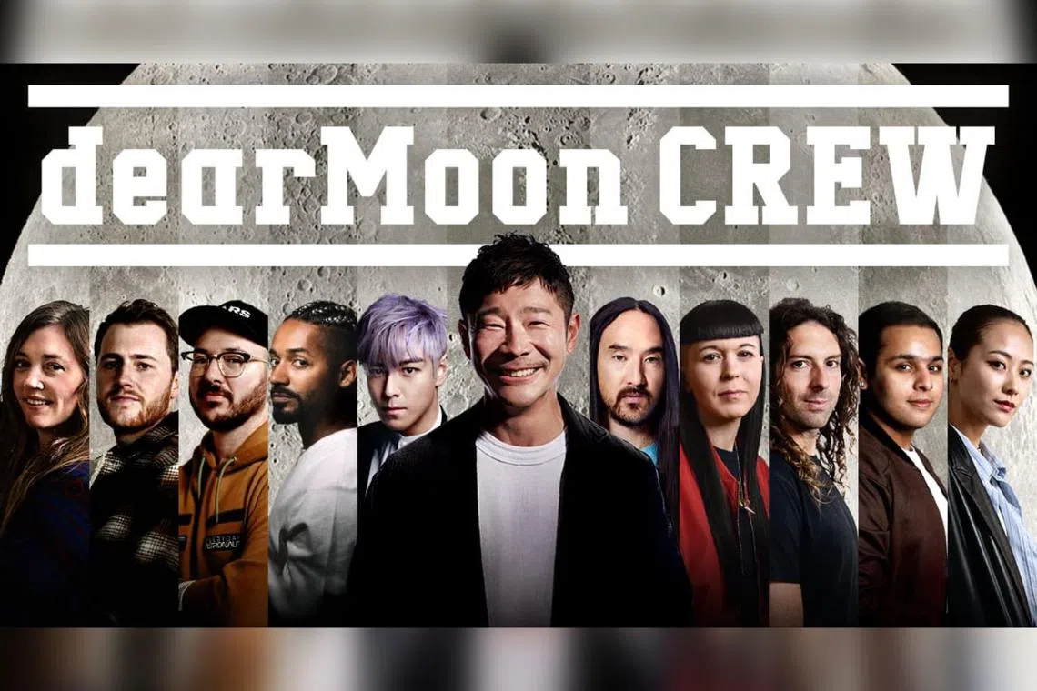 The unorthodox crew was announced in a video posted online by Mr Yusaku Maezawa.