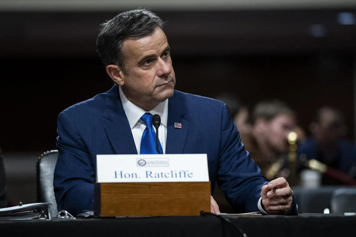 Mr John Ratcliffe testifying during his Senate confirmation hearing on Jan 15.