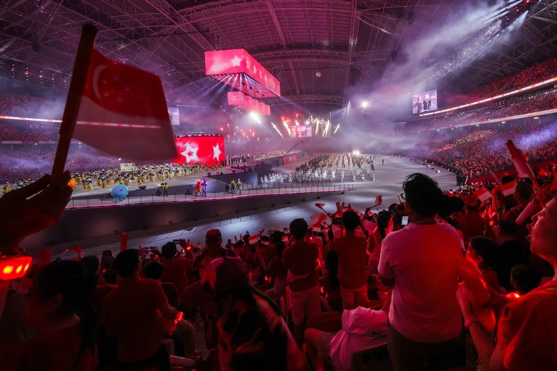 Singapore celebrating its 61st National Day, themed “Go Beyond!”, at the National Stadium on Aug 9, 2026.