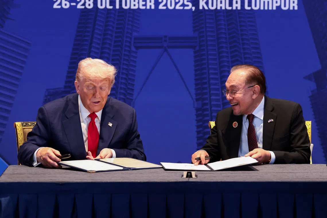 In Kuala Lumpur, on Oct 26, at the start of his nearly week-long trip to Asia, Mr Donald Trump announced trade agreements with several South-east Asian countries. 