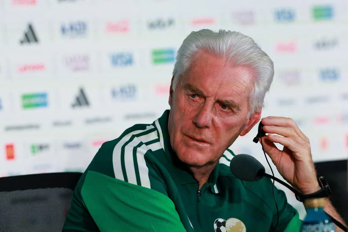 Soccer Football - FIFA World Cup 2026 - South Africa Press Conference - Estadio Azteca, Mexico City, Mexico - June 10, 2026 South Africa coach Hugo Broos during the press conference REUTERS/Henry Romero
