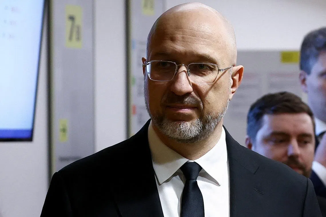 Ukrainian Defence Minister Denys Shmyhal stands on the day of a meeting under the European defence and foreign ministers format in Brussels, Belgium, December 1, 2025. REUTERS/Yves Herman