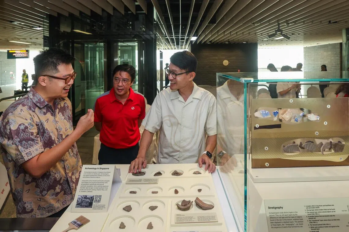 Artefacts from one of Singapore’s largest archaeological sites on display at Bras Basah MRT station