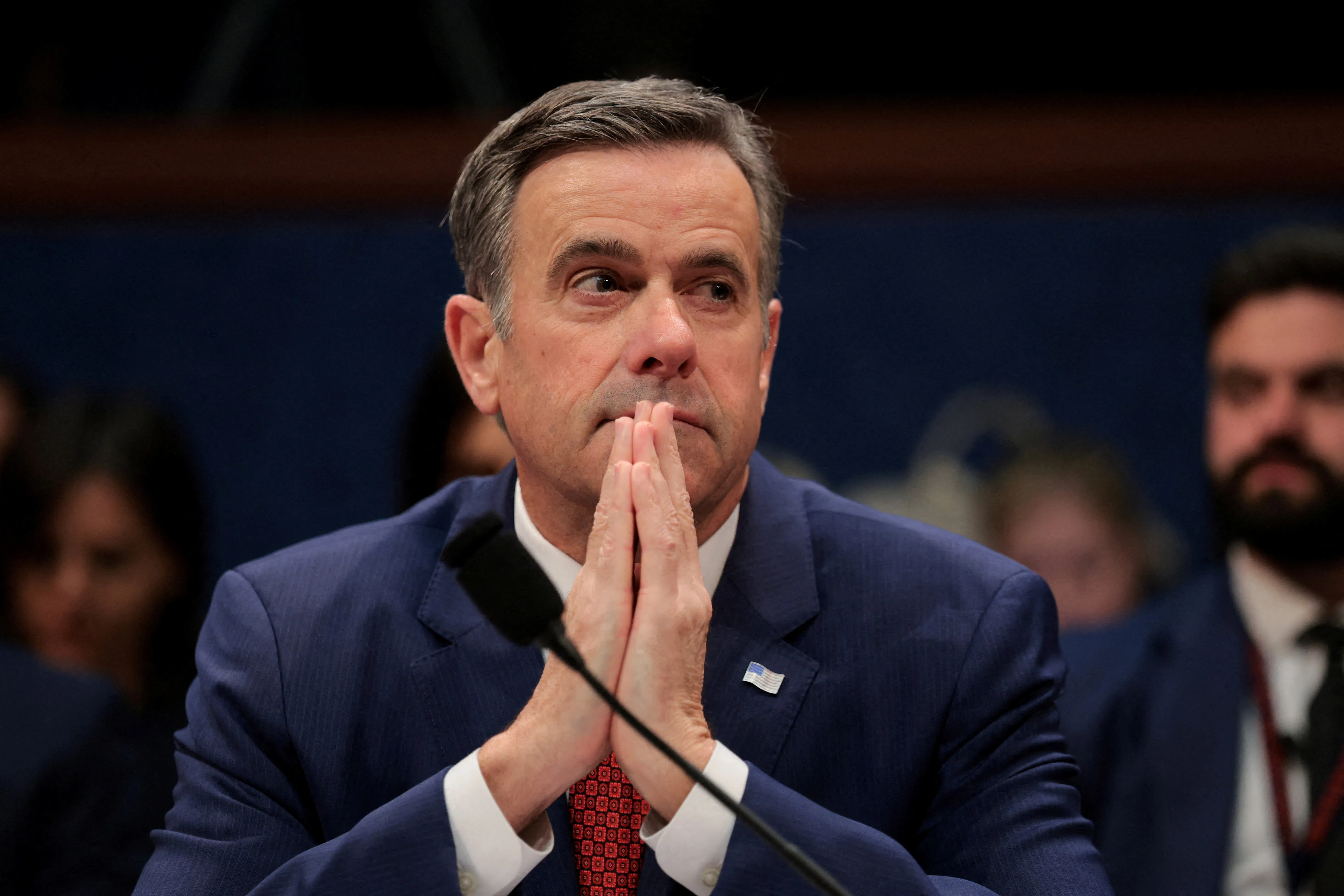 FILE PHOTO: Central Intelligence Agency (CIA) Director John Ratcliffe attends a U.S. House Intelligence Committee hearing on worldwide threats, on Capitol Hill in Washington, D.C., U.S., March 19, 2026. REUTERS/Kylie Cooper/File Photo