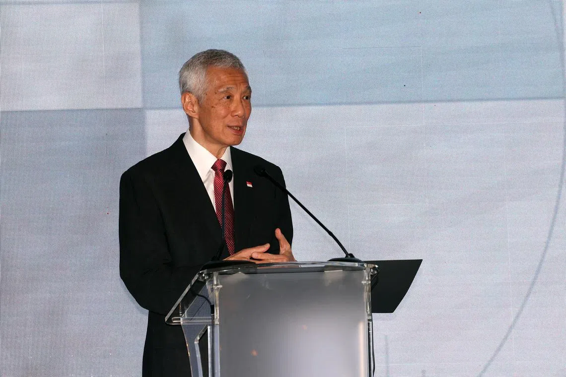 PixLee - Senior Minister Lee Hsien Loong delivering a speech to members of the Kuala Lumpur Business Club at St Regis Kuala Lumpur on July 21, 2024. Credit: Prime Minister’s Office
