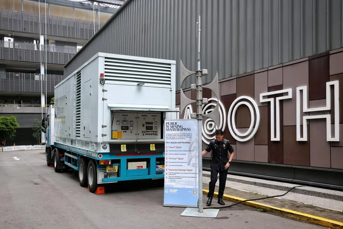 This year's Total Defence Exercise will see the Public Warning System sound the signal used to alert the population to an important broadcast.