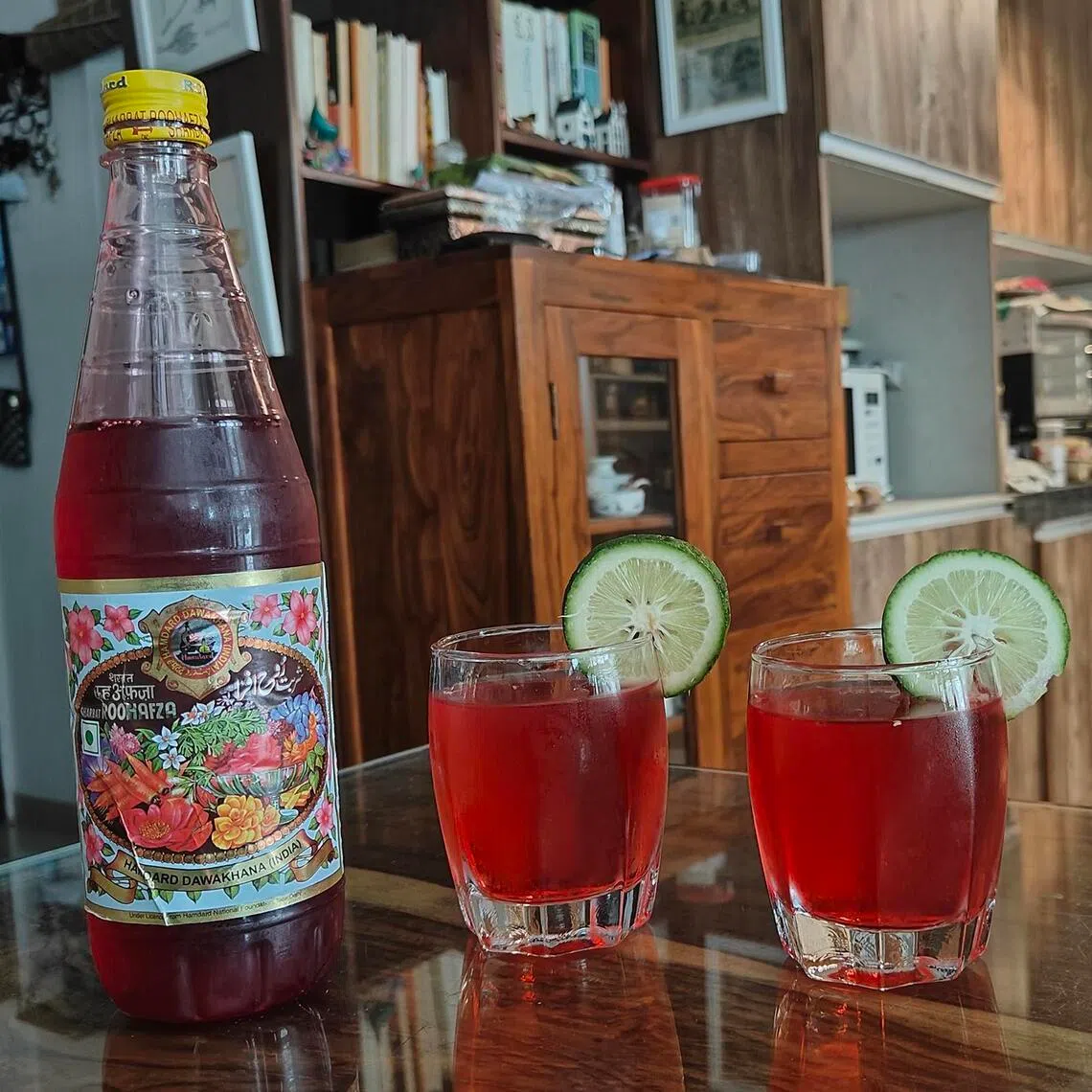 RoohAfza, a rose-flavoured and herbs-infused drink concentrate, is a popular drink across South Asia. 