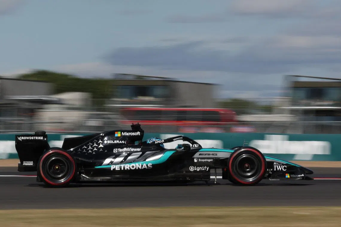 Formula One F1 - British Grand Prix - Silverstone Circuit, Silverstone, Britain - July 4, 2026 Mercedes' George Russell during qualifying REUTERS/Suzanne Plunkett