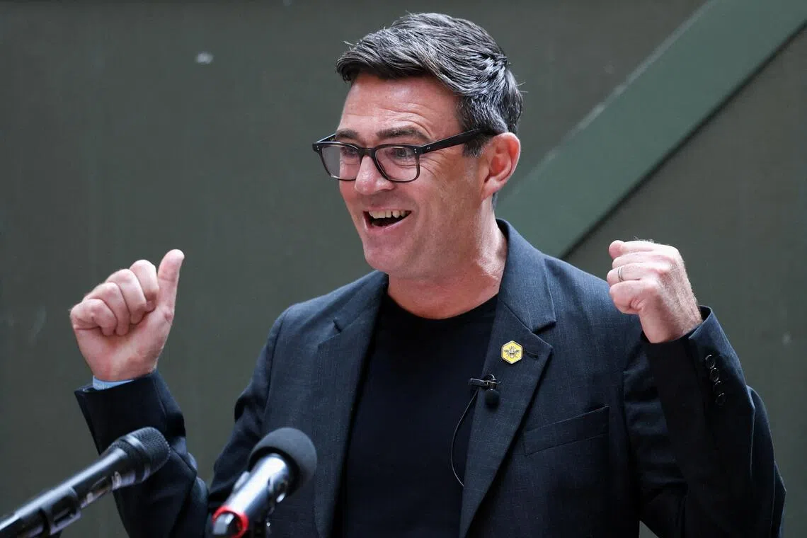 Andy Burnham, British member of parliament (MP) for Makerfield, delivers a speech at the People's History Museum in Manchester, Britain, June 29, 2026. REUTERS/Temilade Adelaja