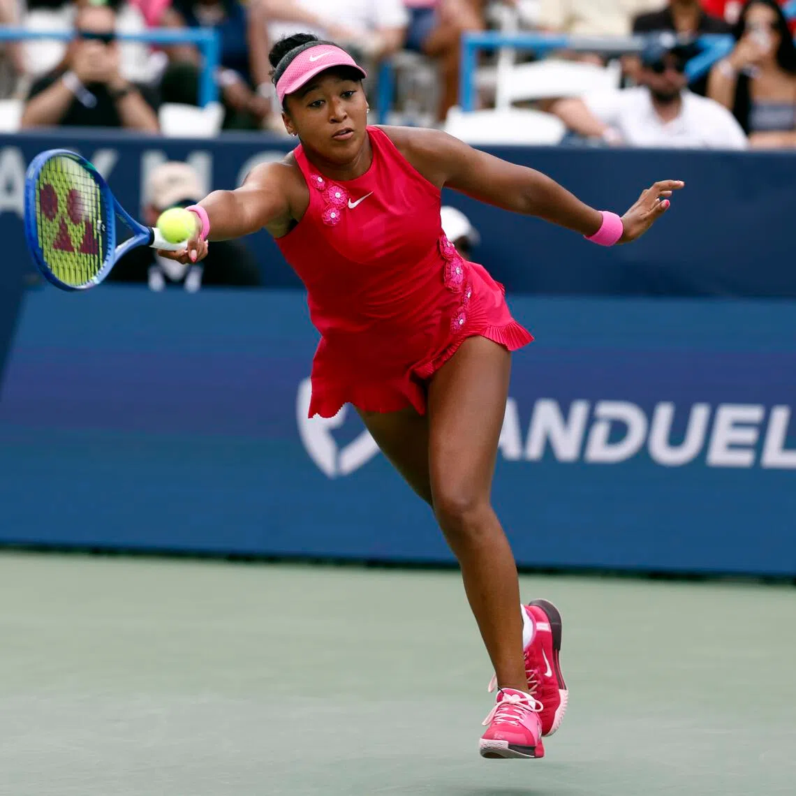 Naomi Osaka (pictured) taking on Alexandra Eala during their semi final match at the DC Open in Washington on Aug 1.