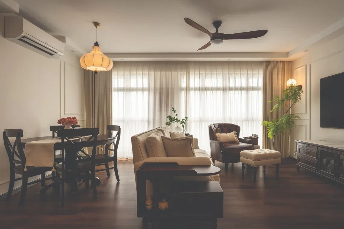 This waterfront flat in Northshore Drive evokes French villas.