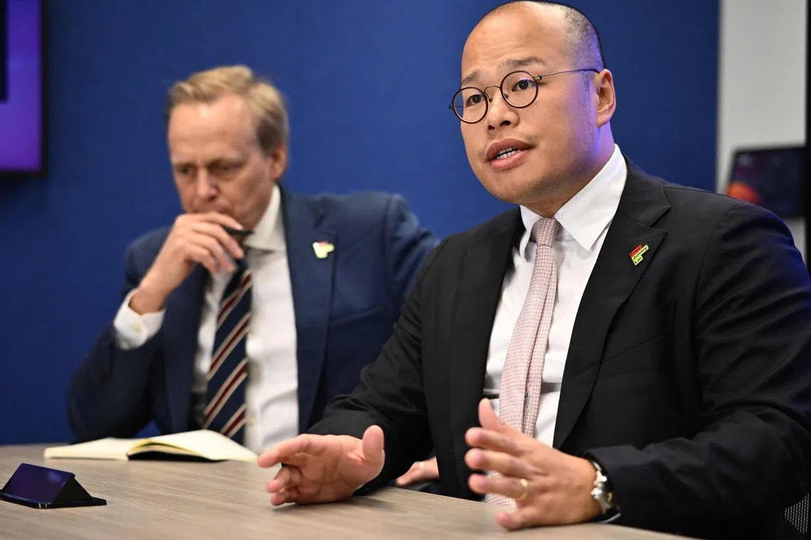 Sebastien Lai, the son of Hong Kong pro-democracy activist and publisher Jimmy Lai, speaks during a meeting with journalists in the office of Agence France-Presse in Washington, DC on September 8, 2025. Locked up for more than four years and ailing, Hong Kong's pro-democracy media mogul Jimmy Lai would only become a greater symbol if he dies in prison, his son said.
On a visit to Washington, Sebastien Lai was meeting US officials and lawmakers as he appealed for greater international pressure on China and Hong Kong's pro-Beijing authorities to free his father. (Photo by Mandel NGAN / AFP)