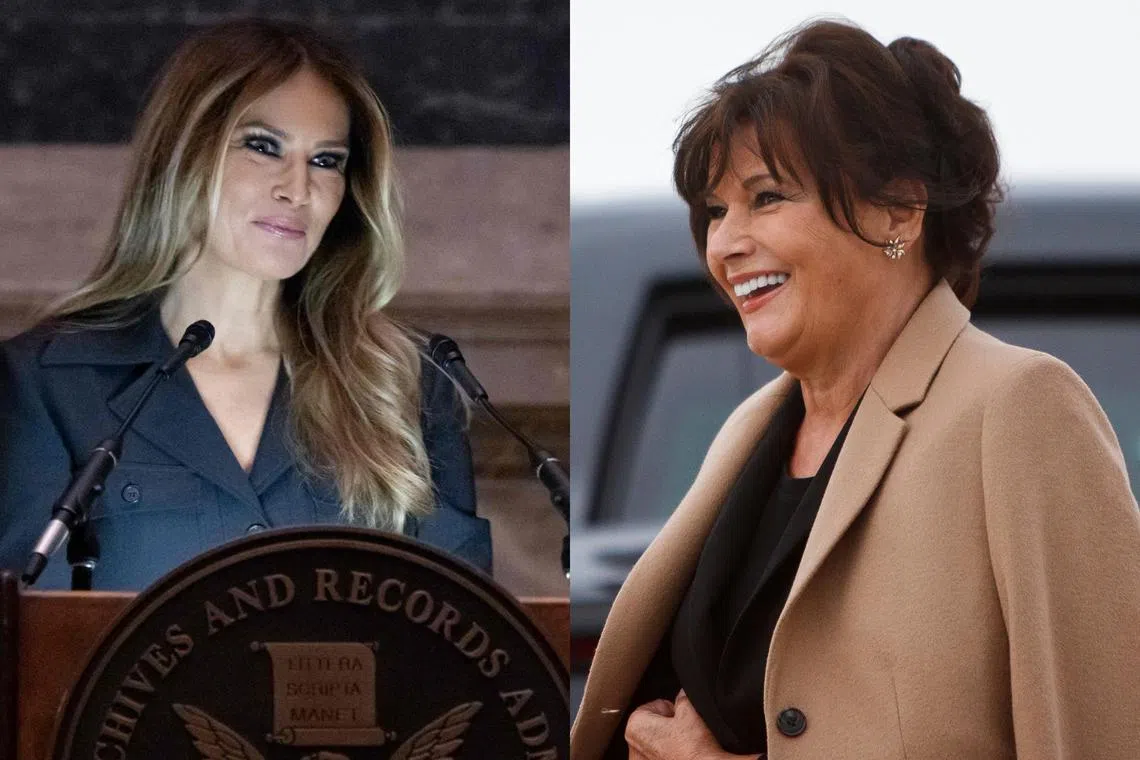 Former US first lady Melania Trump (left)  announced the death of her mother Amalija Knavs on social media platform X.