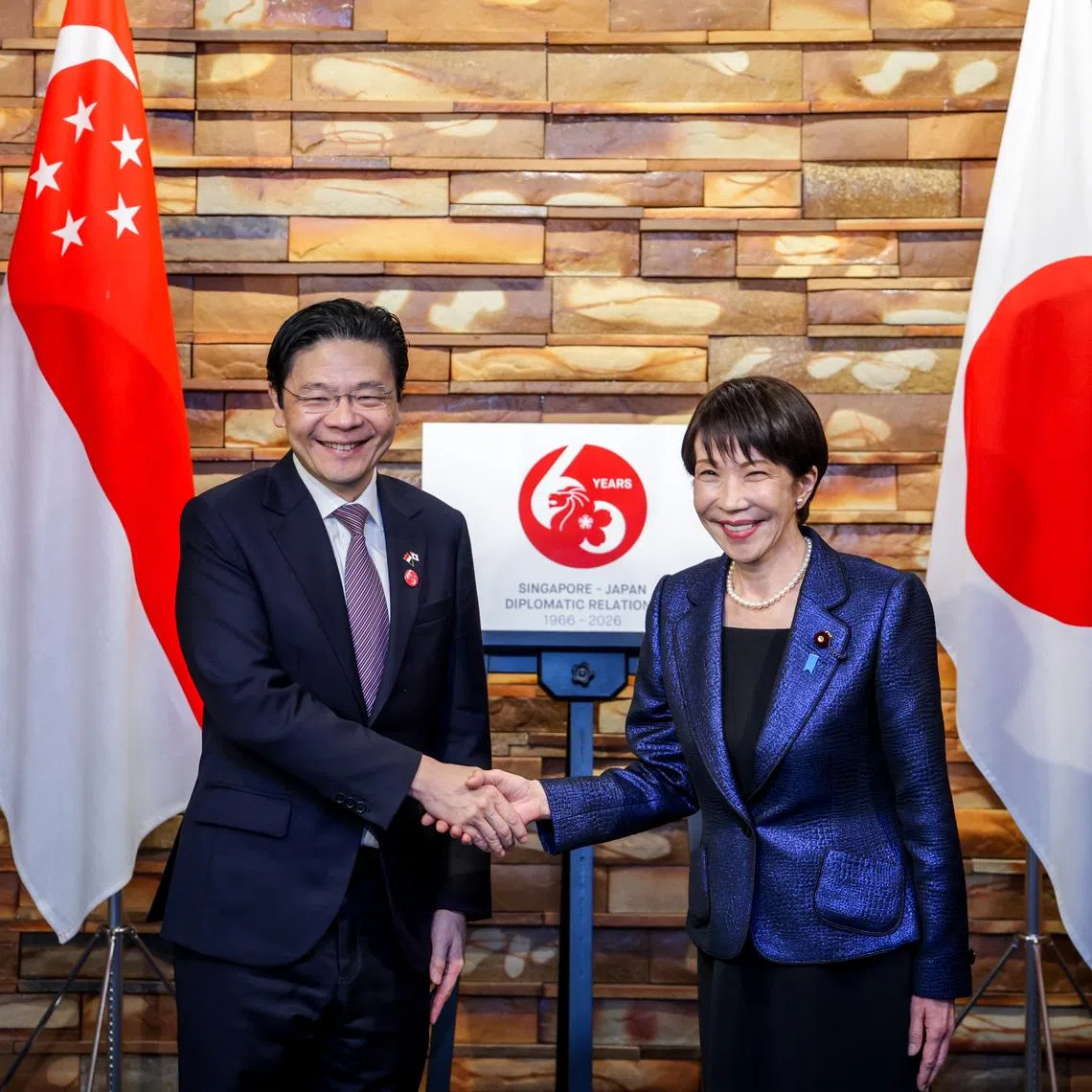 Prime Minister Lawrence Wong (left) met with Japan Prime Minister Sanae Takaichi on March 18.