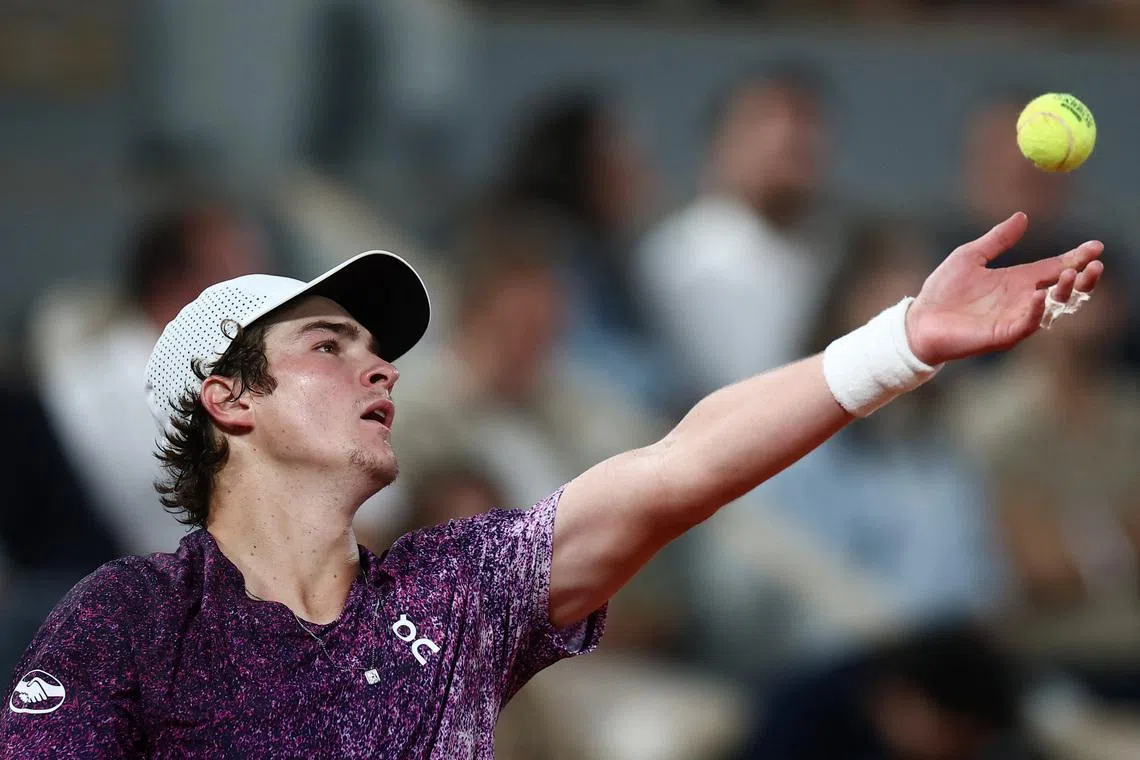 Tennis - French Open - Roland Garros, Paris, France - May 31, 2026 Brazil's Joao Fonseca in action during his fourth round match against Norway's Casper Ruud REUTERS/Guglielmo Mangiapane