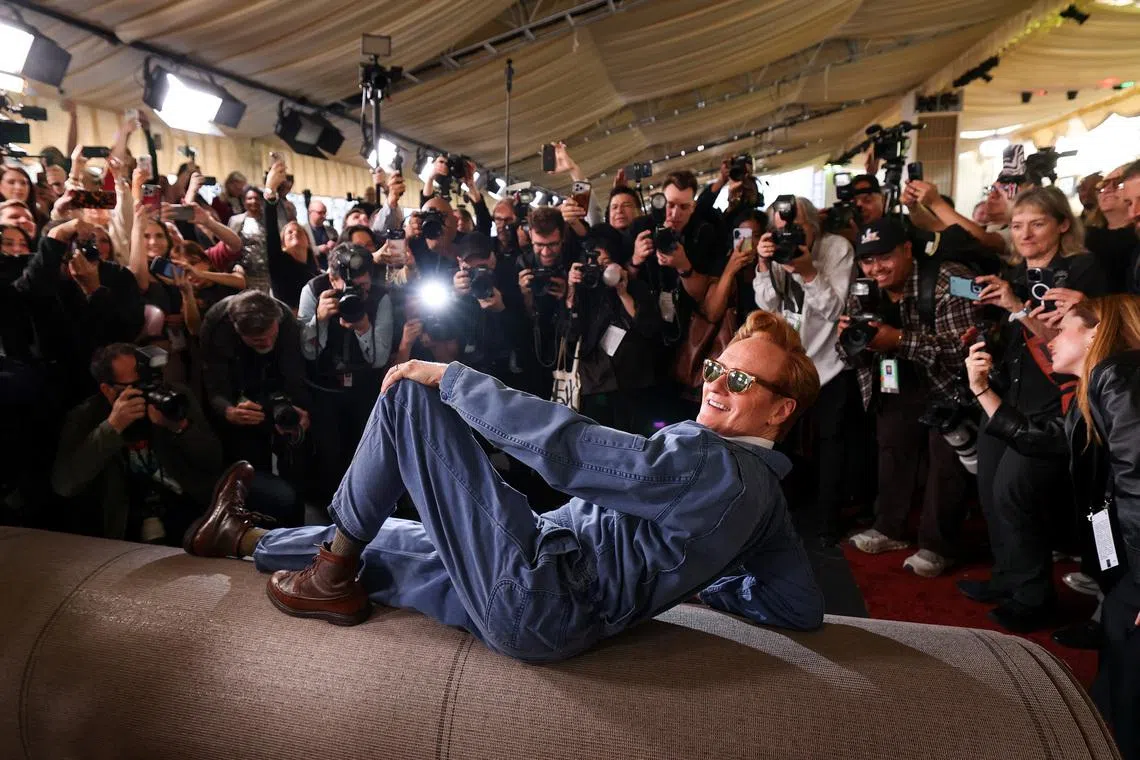Conan O'Brien posing on the red carpet during its rollout for the 98th Academy Awards in Los Angeles, California, US, March 11.