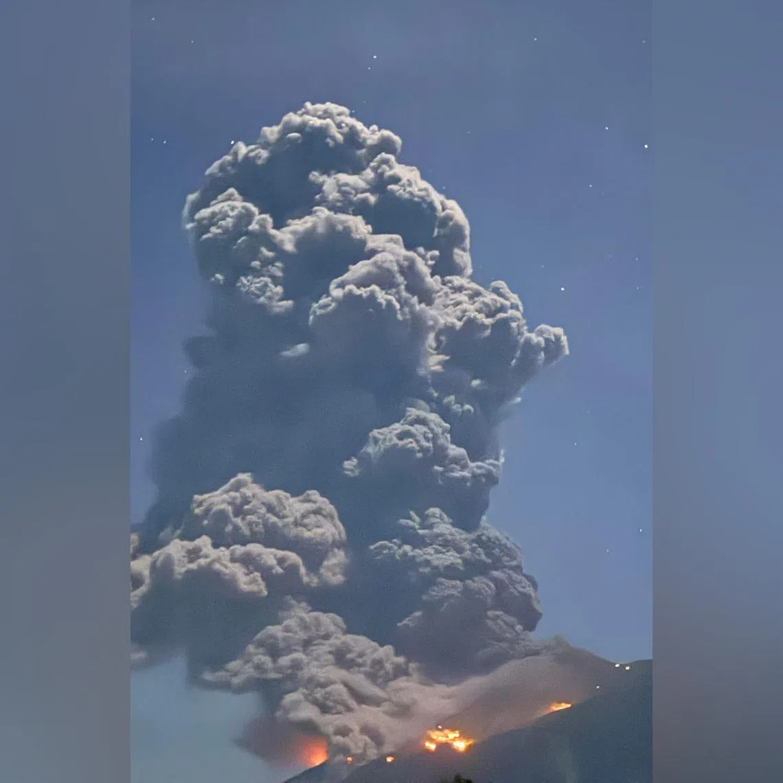 The two-minute eruption of Kanlaon Volcano in the central Philippines began at 7.04 pm local time on Feb 26.