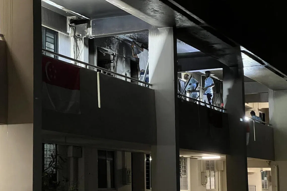 Preliminary investigations show the fire is likely to have originated from the battery pack of a power-assisted bicycle charging in a bedroom, said SCDF.