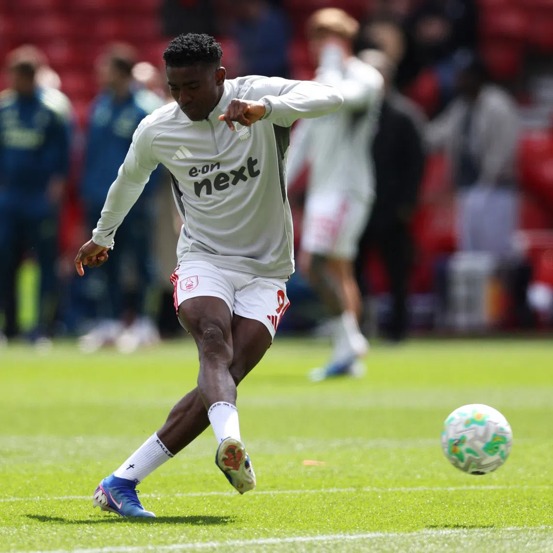 Soccer Football - Premier League - Nottingham Forest v Newcastle United - The City Ground, Nottingham, Britain - May 10, 2026 Nottingham Forest's Taiwo Awoniyi during the warm up before the match REUTERS/Chris Radburn