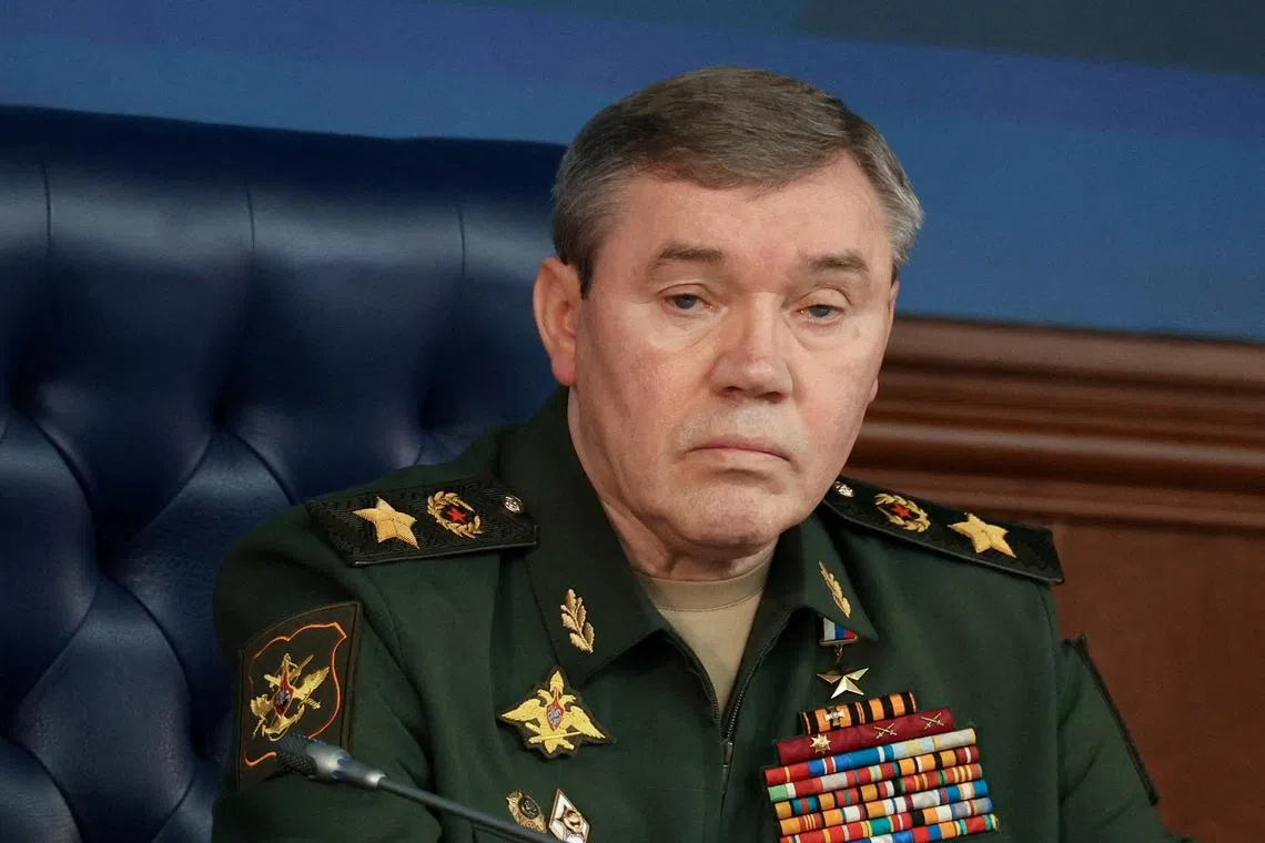 FILE PHOTO: Chief of the General Staff of Russian Armed Forces Valery Gerasimov attends an expanded meeting of the Defence Ministry Board at the National Defence Control Centre in Moscow, Russia December 19, 2023. Sputnik/Mikhail Klimentyev/Kremlin via REUTERS /File Photo