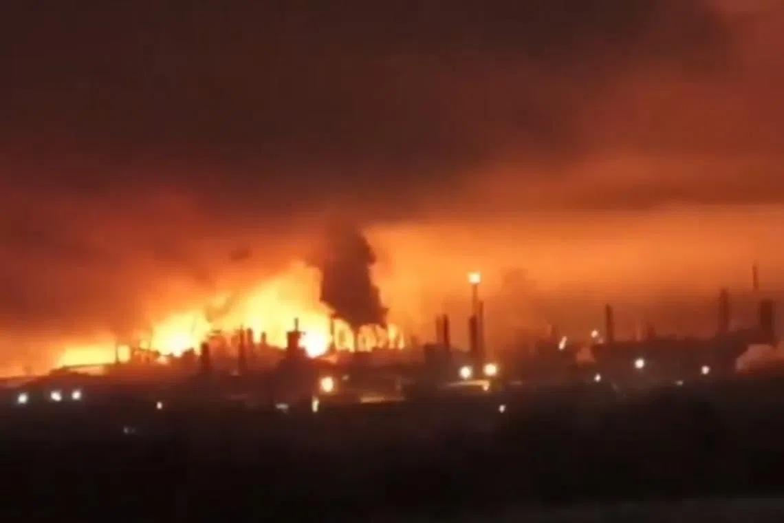 Ukraine's military said on Jan 29 it had struck an oil refinery in Russia's Nizhny Novgorod region in an overnight drone attack and caused a large fire. 