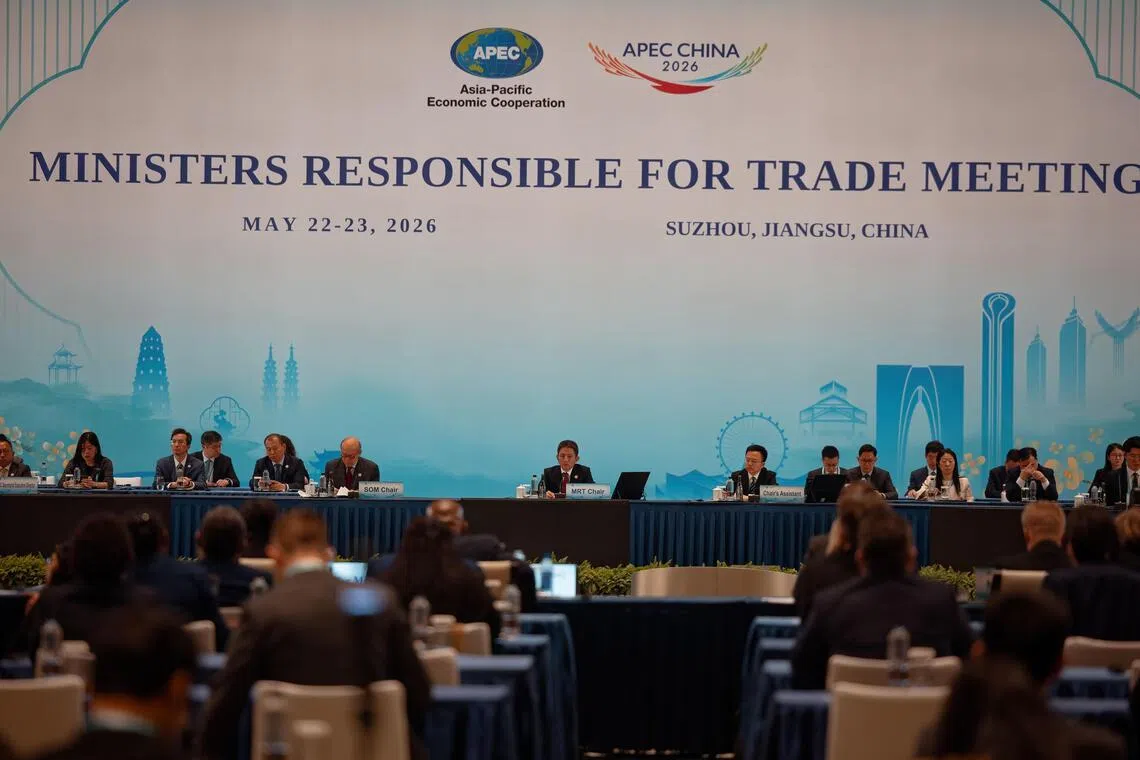 Delegates attending the opening ceremony of the APEC meeting in Suzhou, China, on May 22.