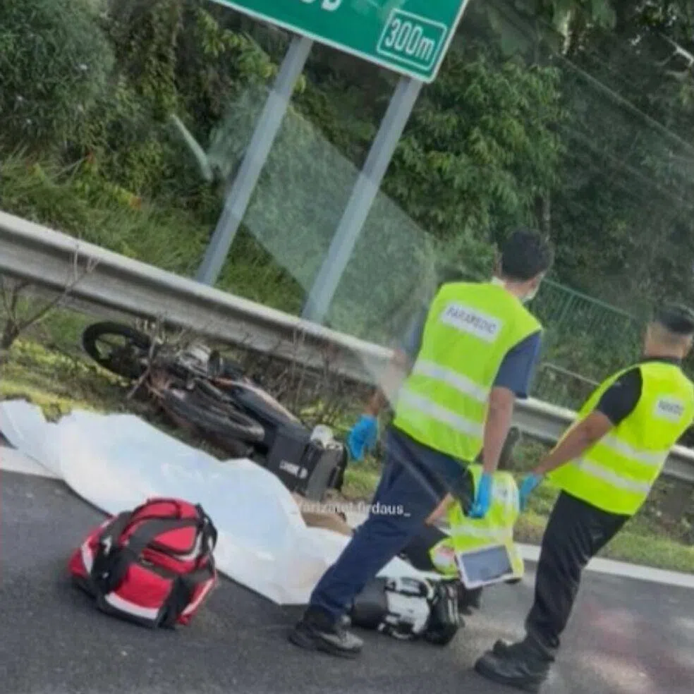 The motorcyclist, 33, was pronounced dead at the scene by paramedics.