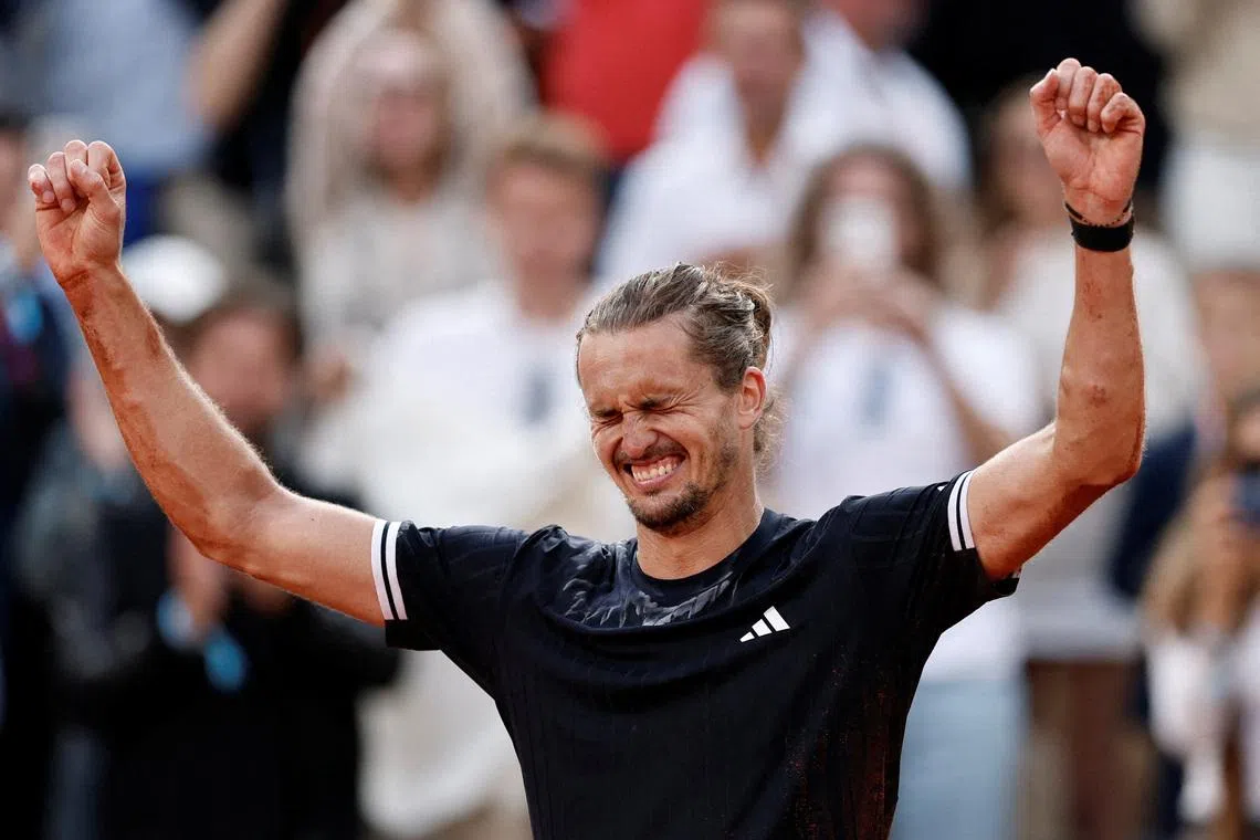 Tennis - French Open - Roland Garros, Paris, France - June 7, 2026 Germany's Alexander Zverev celebrates after winning the final against Italy's Flavio Cobolli REUTERS/Benoit Tessier